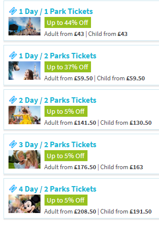 Disneyland Paris Tickets, Up to 44% Off Discount