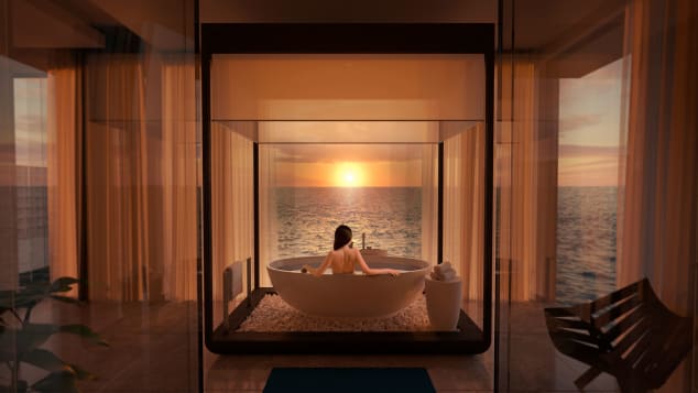 ocean-facing bathtub