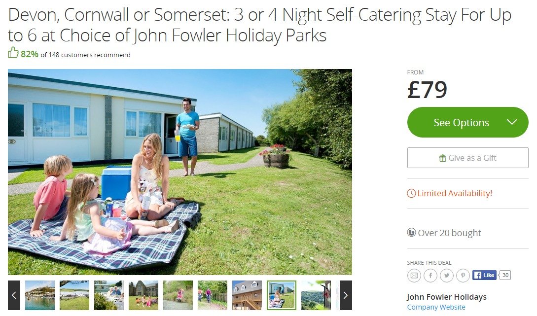 34 Night John Fowler Holiday Park Stay From £79 Devon, Cornwall Or