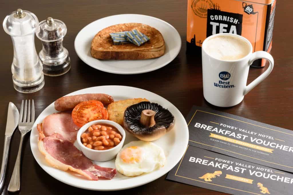 Sample of a scrumptious breakfast, perfect for families with picky eaters at Best Western Fowey Valley