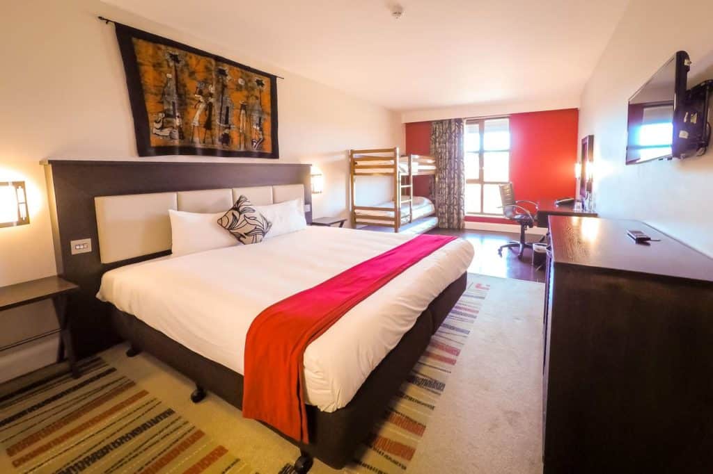 Inside a spacious family room that sleeps 6 at Chessington Safari Hotel 