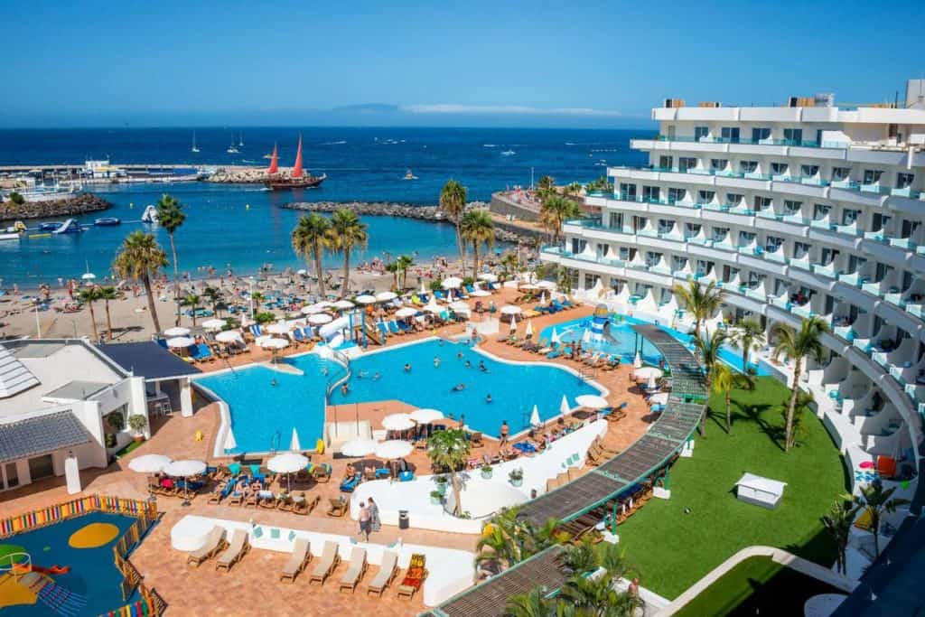 swimming pool at hovimia la pinta beachfront family hotel