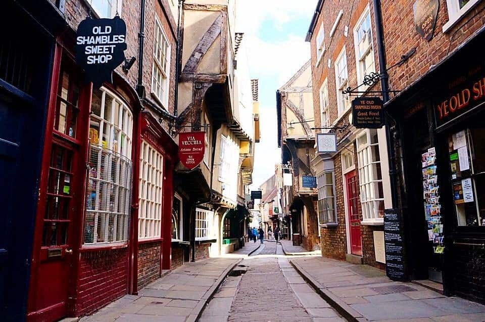 Stores at Shambles market which was the inspiration behind Diamond Alley of the Harry Potter Fame