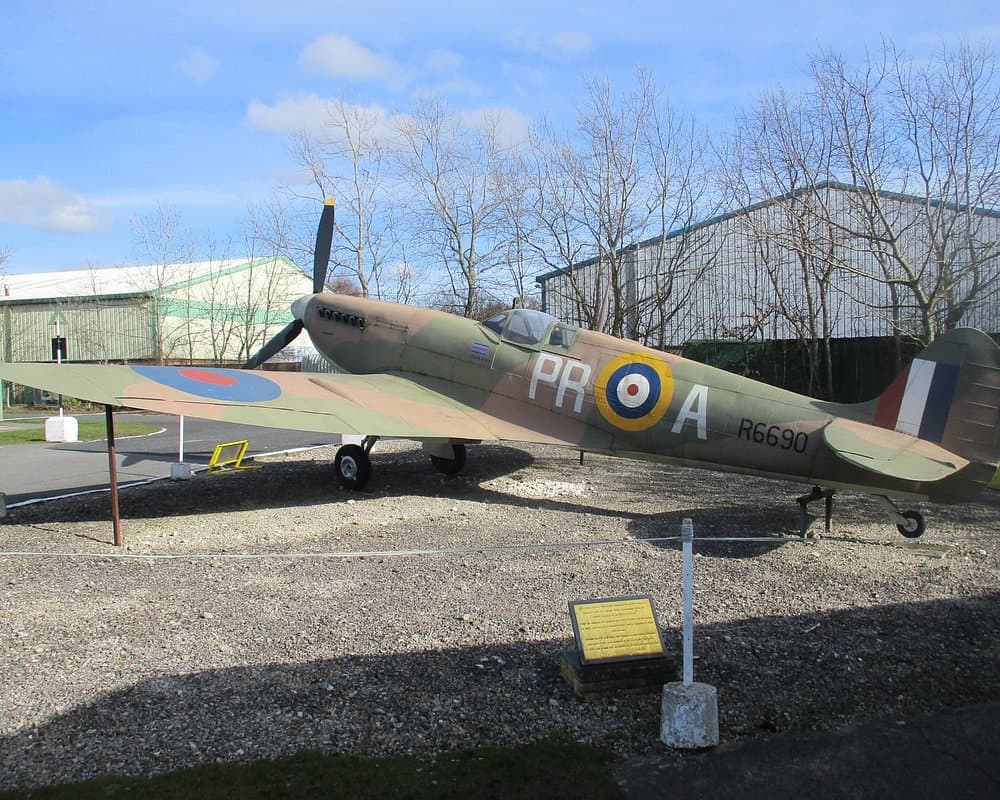 Fighter Jet with camouflage color at Yorkshire Air Museum