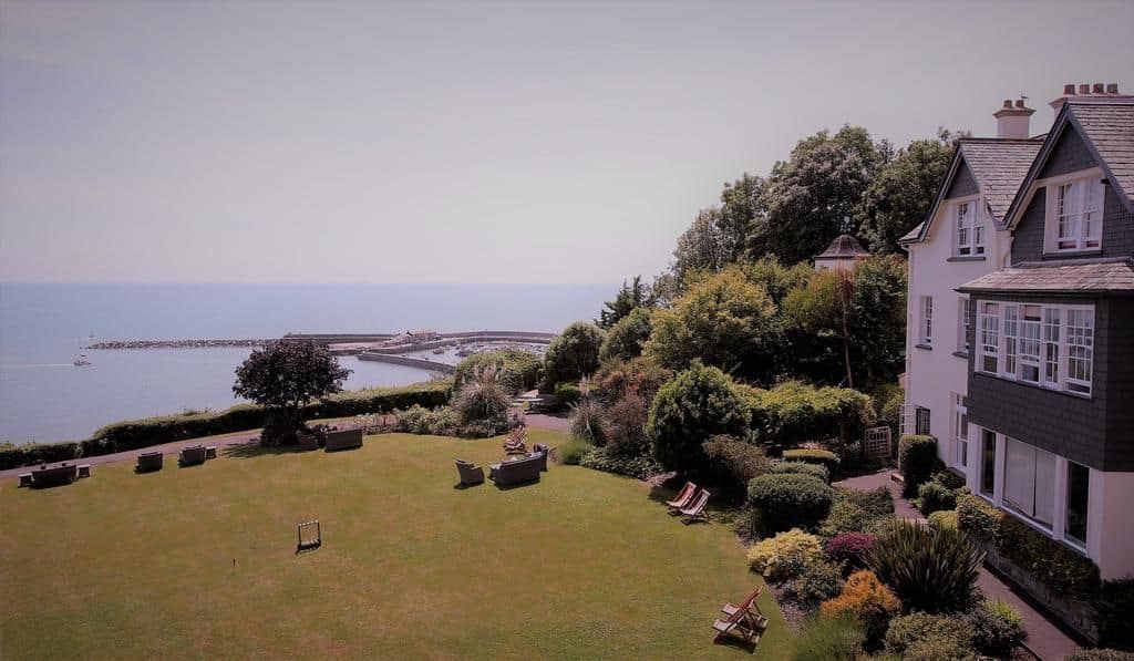 beautiful grounds of the alexandra hotel in lyme regis dorset