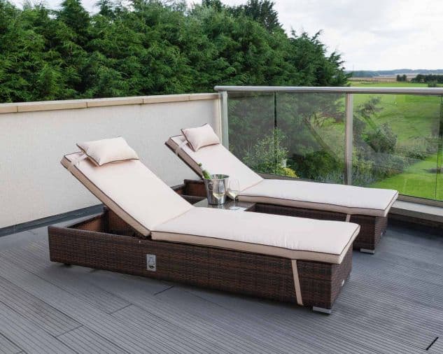 Miami Rattan Sun Lounger Set 