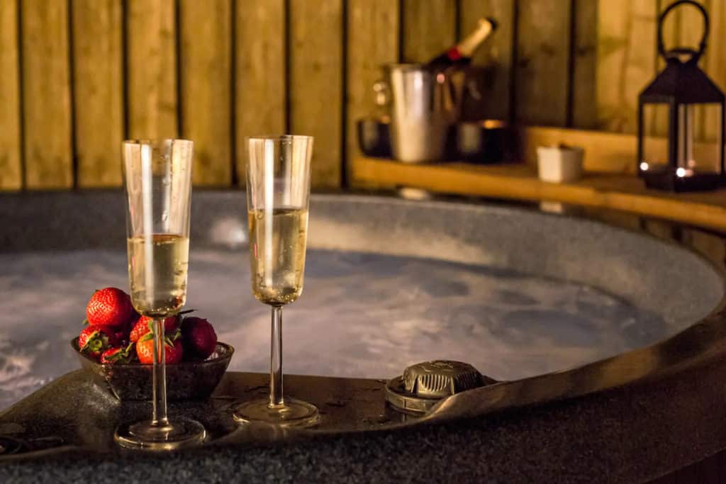 Enjoy a moonlit dip in the hot tub