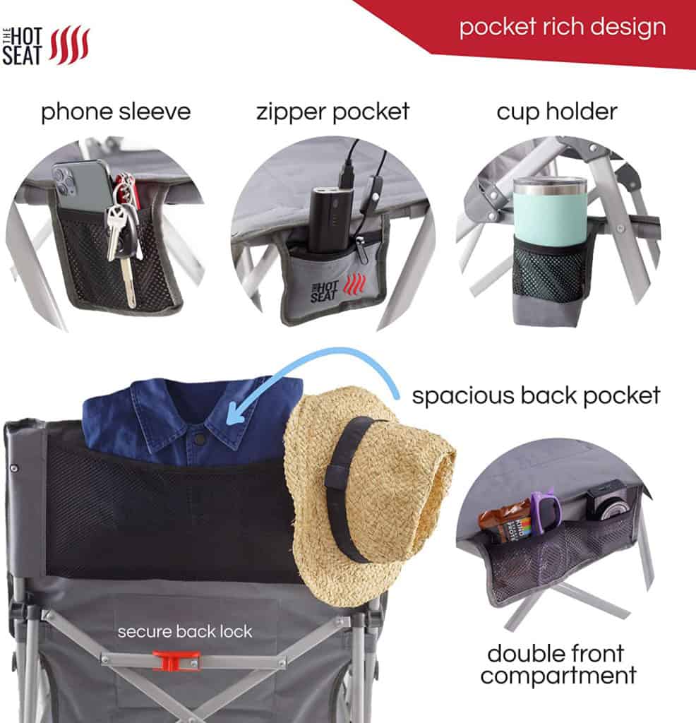 Camping chair pocket options