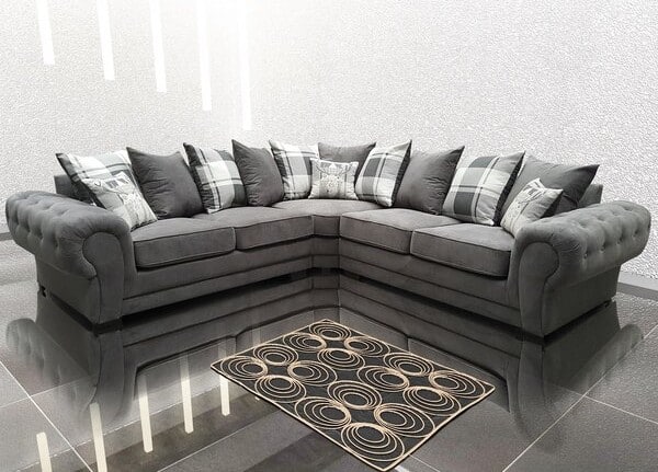 Alcrossagh Grey Chesterfield Corner Sofa