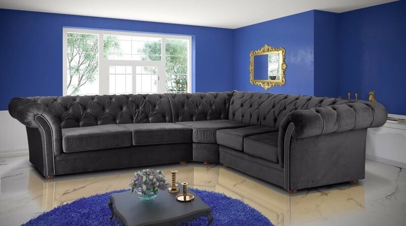 Judith Modular Fabric Chesterfield Corner Sofa