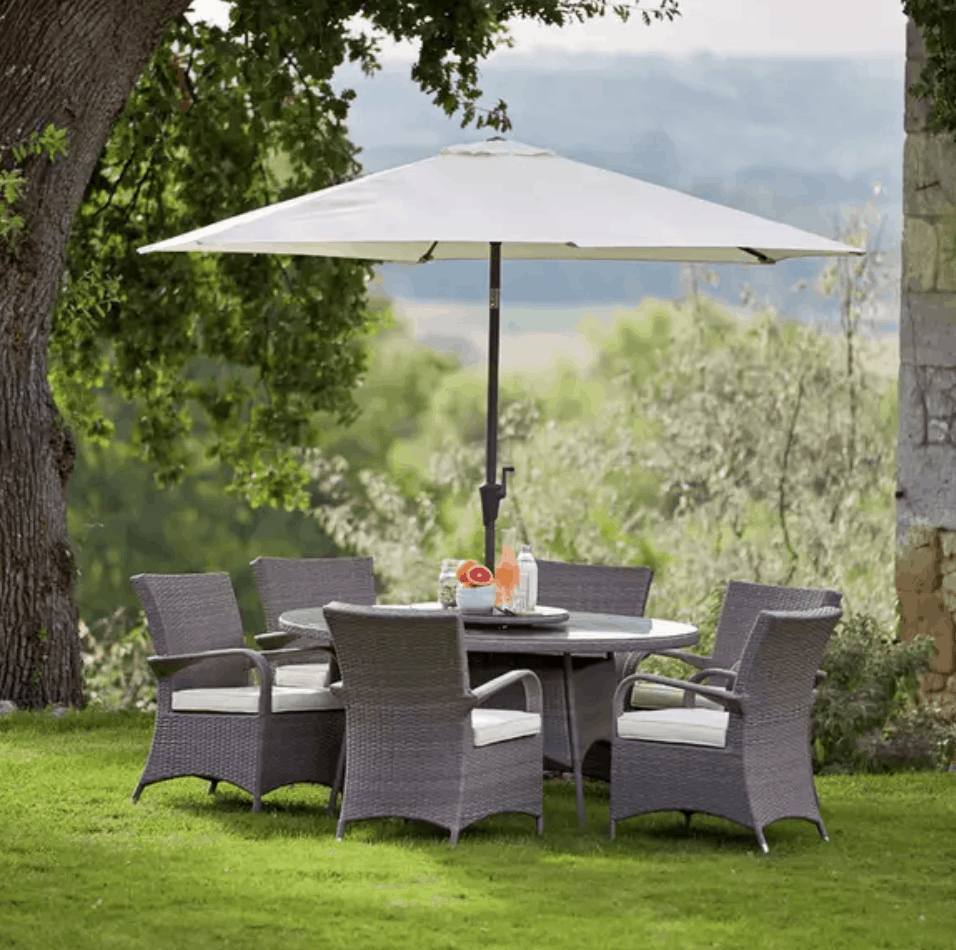 Argos Home Seychelles 6 Seater Rattan Effect Patio Set -Grey