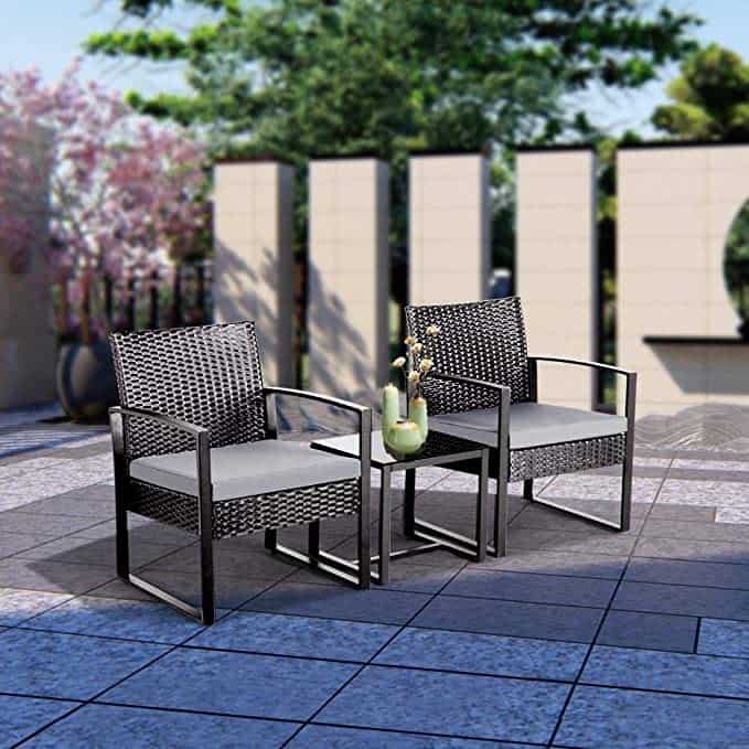 Yaheetech 3 PCS Rattan Wicker furniture Set