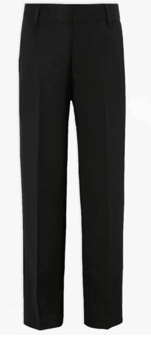 George (Asda) Boys Black Longer Length Adjustable Waist School Trousers