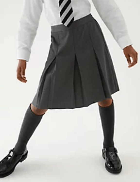 M&S Girls' Longer Length School Skirt