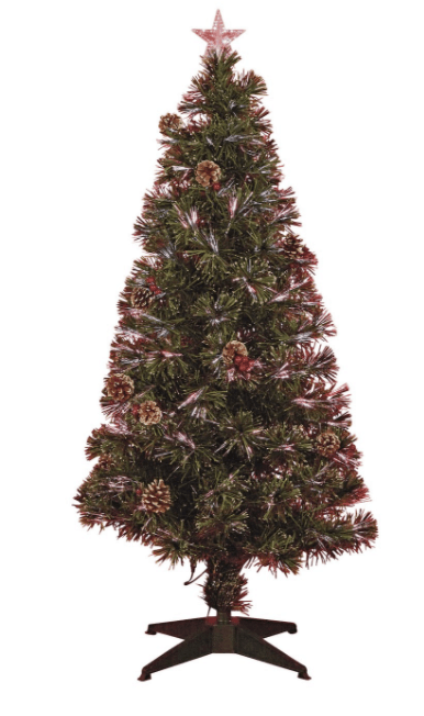 Habitat 4ft Fibre Optic Cone & Berry Christmas Tree