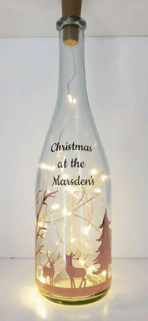 CreativeOccasionsBtq Personalised Light up Christmas Bottle (Etsy)