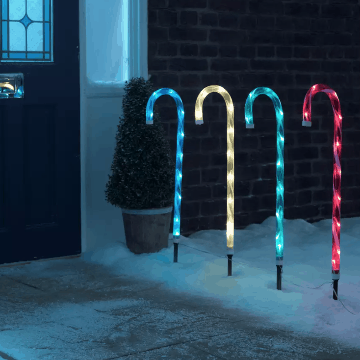 Habitat Set of 4 Candy Cane Path Finder Lights