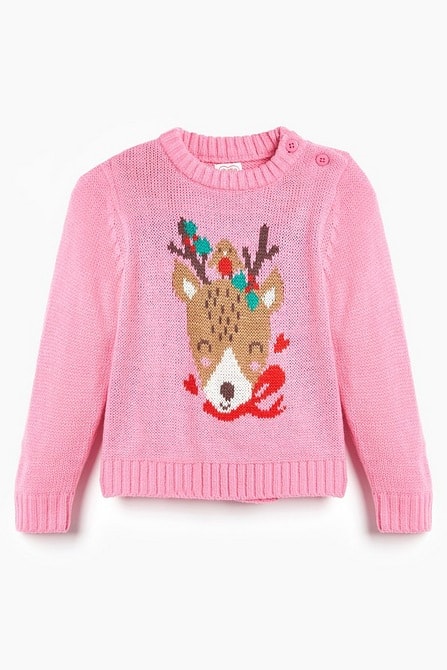 Baby Girls Reindeer Christmas Jumper