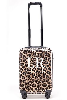 Personalised Leopard Print ABS Suitcase 