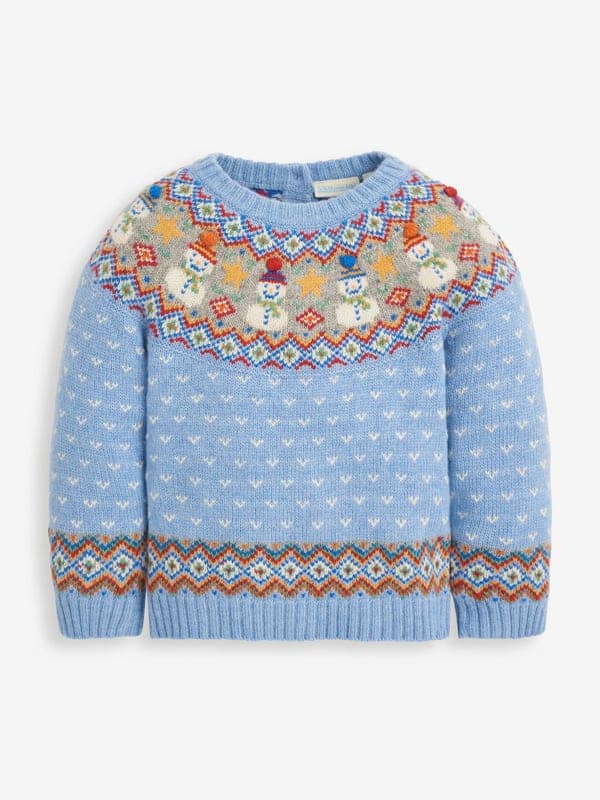 Blue Snowman Fair Isle Jumper